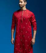  maroon silk blend kurta