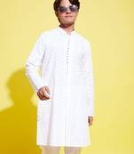 Vastramay yuva boys' white cotton kurta