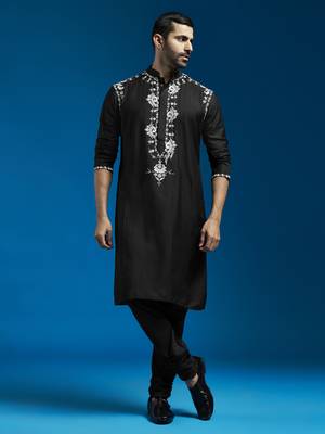  black viscose kurta 1