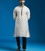  black silk blend kurta and pyjama set