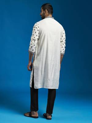 black silk blend kurta and pyjama set 4