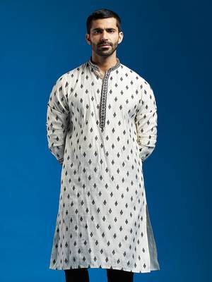  black silk blend kurta 1