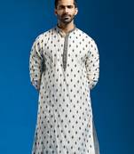  black silk blend kurta