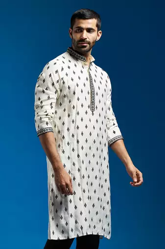  black silk blend kurta