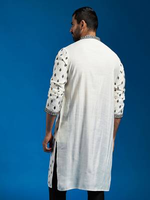  black silk blend kurta 4