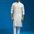 men's cream silk blend kurta and pyjama set