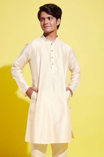  yuva boys' cream kurta