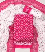 Magenta crepe printed summer collection unstitched suit with chiffon dupatta