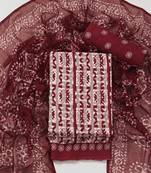 Beige crepe printed summer collection unstitched suit with chiffon dupatta