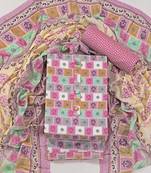 Multi cotton printed summer collection unstitched suit with cotton dupatta
