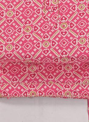 Magenta cotton printed summer collection unstitched suit with cotton dupatta 2