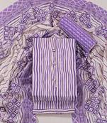 Purple cotton printed summer collection unstitched suit with cotton dupatta