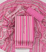 Multi cotton printed summer collection unstitched suit with cotton dupatta