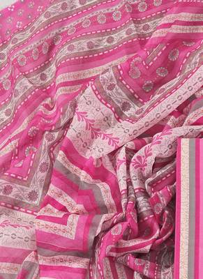 Multi cotton printed summer collection unstitched suit with cotton dupatta 3