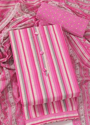 Multi cotton printed summer collection unstitched suit with cotton dupatta 4
