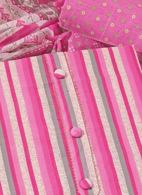 Multi cotton printed summer collection unstitched suit with cotton dupatta 5