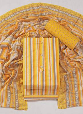 Multi cotton printed summer collection unstitched suit with cotton dupatta 1