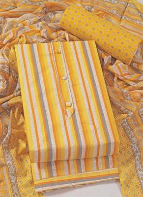Multi cotton printed summer collection unstitched suit with cotton dupatta 4