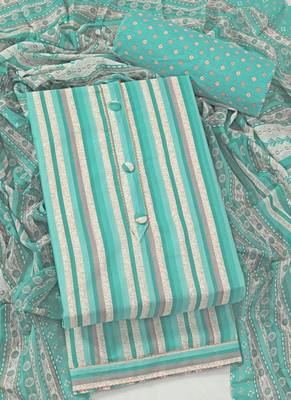 Multi cotton printed summer collection unstitched suit with cotton dupatta 4