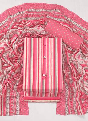 Multi cotton printed summer collection unstitched suit with cotton dupatta 1