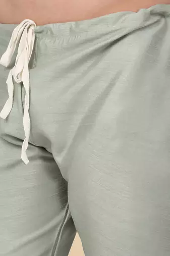 Men silk blend olive kurta and churidar