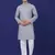 Men grey linen solid kurta with pyjama