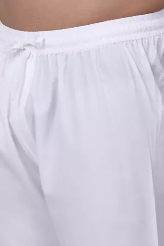 Men grey linen solid kurta with pyjama