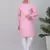 Men pink linen solid kurta with pyjamas