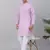 Men purple linen solid kurta with pyjamas