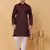 Men maroon stripes pure cotton kurta with pyjamas