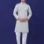 Men grey cotton striped kurta with pyjamas