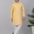 Men yellow cotton striped kurta with pyjamas