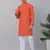 Men maroon cotton woven kurta with pyjamas