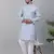 Men sky blue cotton floral printed kurta with pyjamas