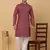 Men maroon cotton ethnic printed kurta with pyjamas