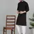 Men cotton embroidered sequined black kurta with elastic waistband pyjama