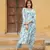 women blue a-line kurta pant set
