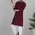 Men cotton embroidered sequined purple kurta with elastic waistband pyjama