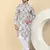 Men cotton green abstract printed kurta with elastic waistband pyjama