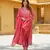 women pink ethnic motifs anarkali kurta pant dupatta set