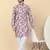 Men cotton maroon abstract printed kurta with elastic waistband pyjama