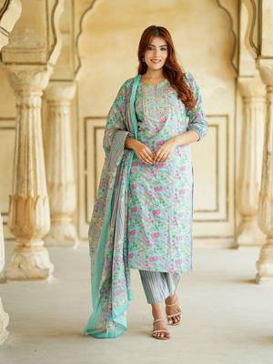 women mauve straight kurta pant dupatta set 1