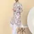 Men cotton yellow abstract printed kurta with elastic waistband pyjama