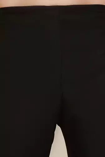 Black Cotton Plain Pathani Suit 