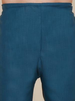 Men cotton blue pathani kurta with salwar 5