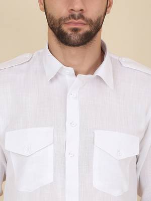 White Casual Pathani Kurta Salwar for Men 2