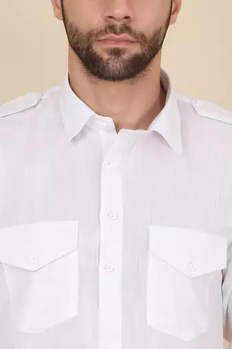 White Casual Pathani Kurta Salwar for Men