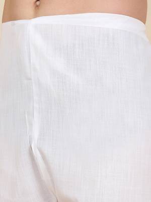 White Casual Pathani Kurta Salwar for Men 5