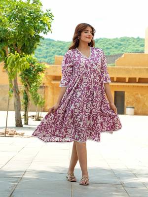 women mauve a-line angrakha dress 1