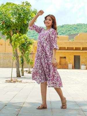 women mauve a-line angrakha dress 2